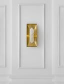 Halcyon Rectangle Sconce | Antique-Burnished Brass and Quartz