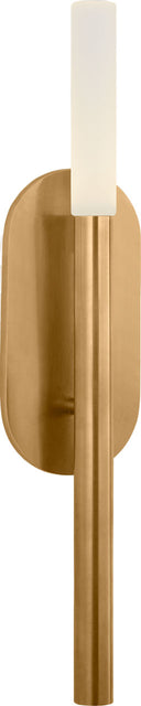 Rousseau Medium Bath Sconce | Antique-Burnished Brass | Etched Crystal
