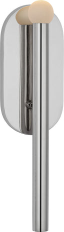 Rousseau Medium Bath Sconce | Polished Nickel | Etched Crystal Orb