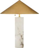 Minimalist Medium Table Lamp | Alabaster | Antique-Burnished Brass Shade