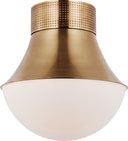 Precision 17" Flush Mount | Antique-Burnished Brass | White Glass