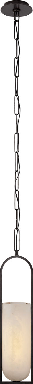 Melange Small Elongated Pendant | Bronze | Alabaster Shade