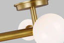Nodes Semi-Flush Mount Burnished Brass