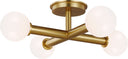 Nodes Semi-Flush Mount Burnished Brass