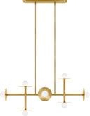 Nodes Large Linear Chandelier | Burnished Brass