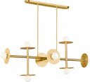 Nodes Large Linear Chandelier | Burnished Brass