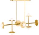Nodes Large Linear Chandelier | Burnished Brass