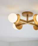 Nodes Semi-Flush Mount Burnished Brass