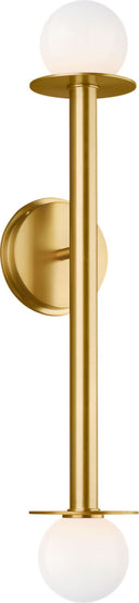 Nodes Double Sconce | Burnished Brass