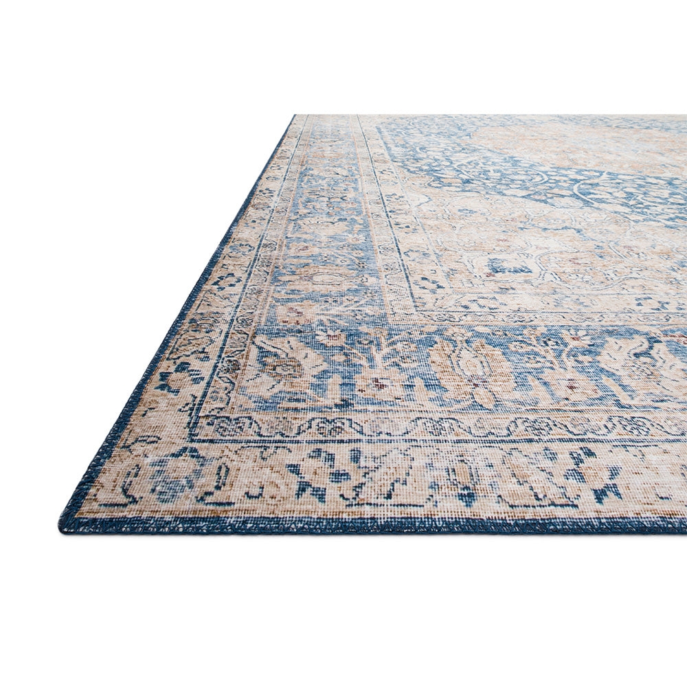 Layla Rug | 7'-6" x 9'-6" | Blue / Tangerine | AS IS