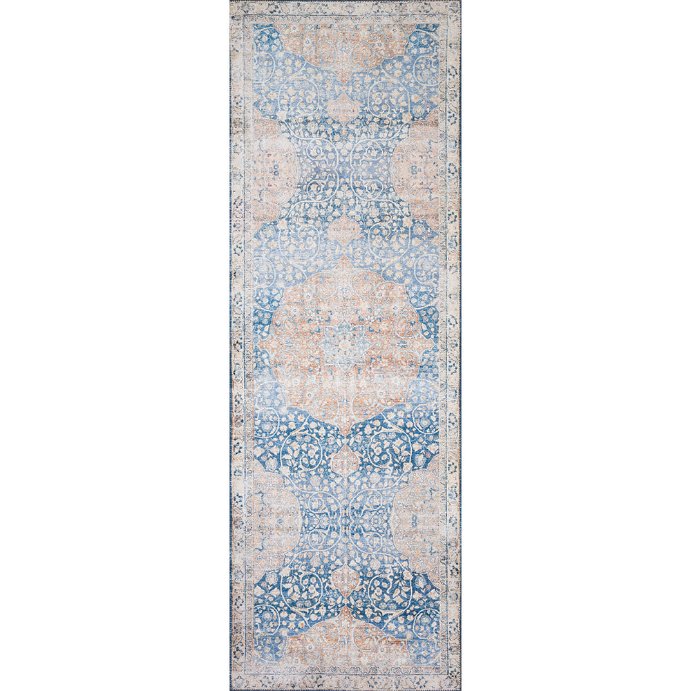 Layla Rug | 7'-6" x 9'-6" | Blue / Tangerine | AS IS