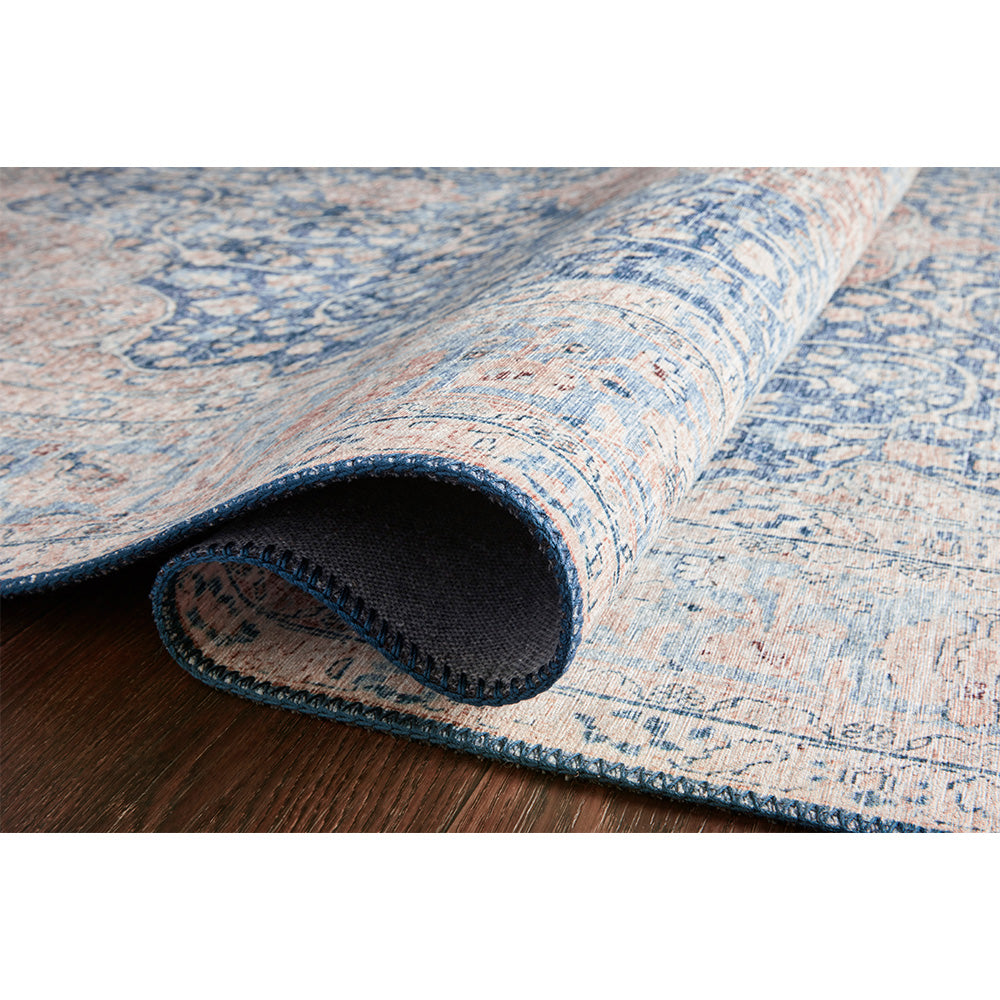 Layla Rug | 7'-6" x 9'-6" | Blue / Tangerine | AS IS