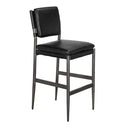 Wooster Bar Chair | Ebony Black Leather