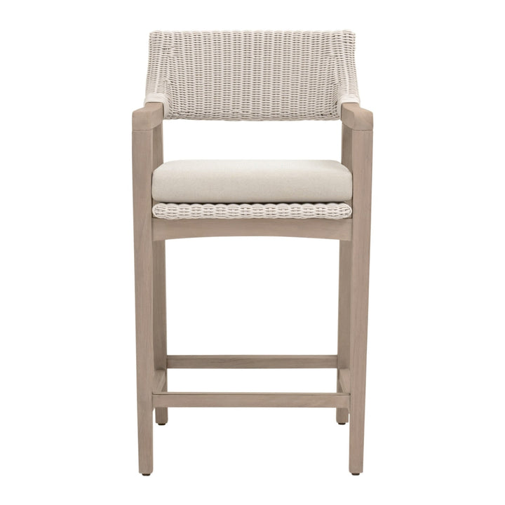 Lucia Outdoor Counter Stool | Washed Ever Teak
