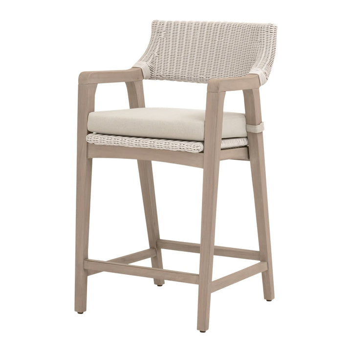 Lucia Outdoor Counter Stool | Washed Ever Teak