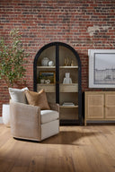McGuire Swivel Club Chair | Natural Gray Oak