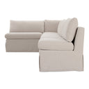 Fable Slipcover Dining Banquette L-Shape Beige 125.5 in.