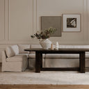 Fable Slipcover Dining Banquette L-Shape Beige 139.5 in.