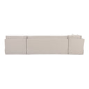Fable Slipcover Dining Banquette L-Shape Beige 139.5 in.