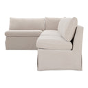 Fable Slipcover Dining Banquette L-Shape Beige 139.5 in.