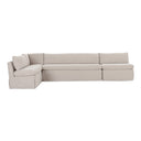 Fable Slipcover Dining Banquette L-Shape Beige 139.5 in.