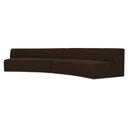 Naomi 2 Piece Concave Modular Sectional Dark Brown