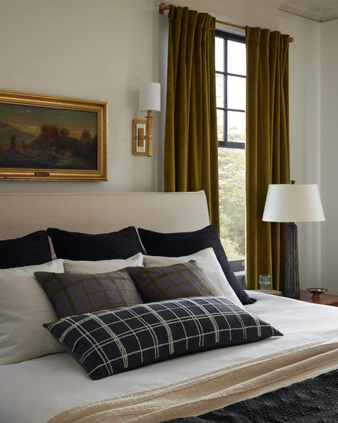 Edward Charcoal / Olive Pillow