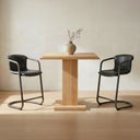 Freeman Barstool Onyx Black Leather - Set Of Two