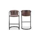 Freeman Barstool Grazed Brown Leather - Set Of Two