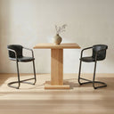 Freeman Counter Stool Onyx Black Leather - Set Of Two