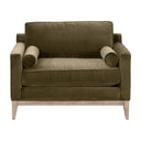 Parker Post Modern Sofa Chair | Olive Velvet