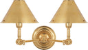 Anette Double Sconce | Natural Brass