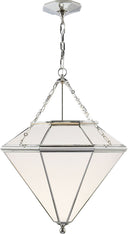 Cannes Pendant | Polished Nickel | White Glass