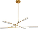 Daley Large Six Light Chandelier | Natural Brass | Clear Acrylic