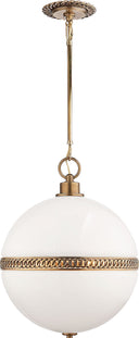 Hendricks Large Globe Pendant | Natural Brass | White Glass