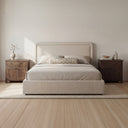 Simon Queen Storage Bed Flecked Beige