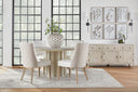 Roma 54" Round Dining Table | White Wash Pine