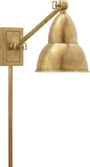 French Library Single Arm Wall Lamp | Hand-Rubbed Antique Brass