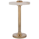Aran 9" Rechargeable Accent Lamp | Hand-Rubbed Antique Brass and Alabaster