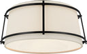 Callaway Small Flush Mount | Bronze | Linen Shade and Frosted Acrylic Diffuser