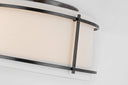 Callaway Small Flush Mount | Bronze | Linen Shade and Frosted Acrylic Diffuser