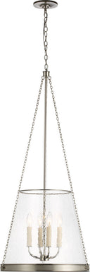 Reese 18" Pendant | Polished Nickel | Clear Restoration Glass