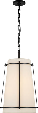 Callaway Medium Hanging Shade | Bronze | Linen Shade and Frosted Acrylic Diffuser