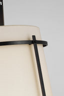 Callaway Medium Hanging Shade | Bronze | Linen Shade and Frosted Acrylic Diffuser