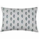 Sangeeta Teal on White Pillow