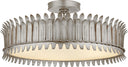 Leslie 21" Semi-Flush | Burnished Silver Leaf | Frosted Glass
