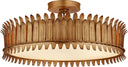 Leslie 21" Semi-Flush | Gilded Iron | Frosted Glass