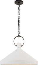 Limoges Grande Pendant | Natural Rust | Plaster White Shade