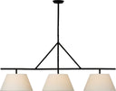Collette Large Linear Pendant | Aged Iron | Linen Shade