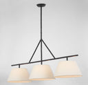 Collette Large Linear Pendant | Aged Iron | Linen Shade